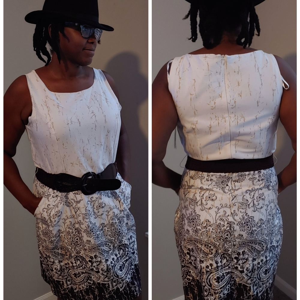 Gradient Paisley sheath dress